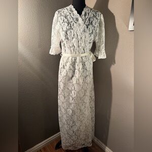 Pinehurst Lingerie Ivory Lace Maxi Dress